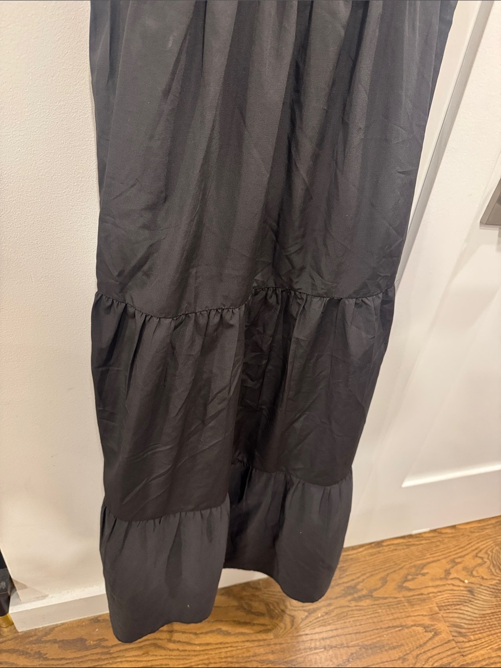 Zara Black Tiered Maxi Dress with Spaghetti Straps - Picture 4 of 5